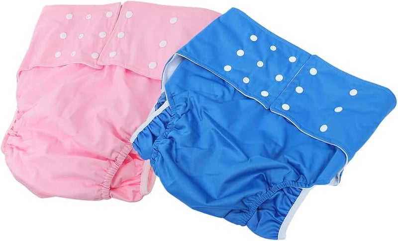 Milisten Washable Reusable Adult Diaper Pants For Women Leak Proof Large Size Pink Blue - Image 2