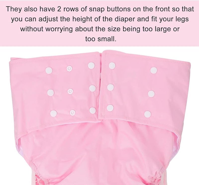 Milisten Washable Reusable Adult Diaper Pants For Women Leak Proof Large Size Pink Blue - Image 3
