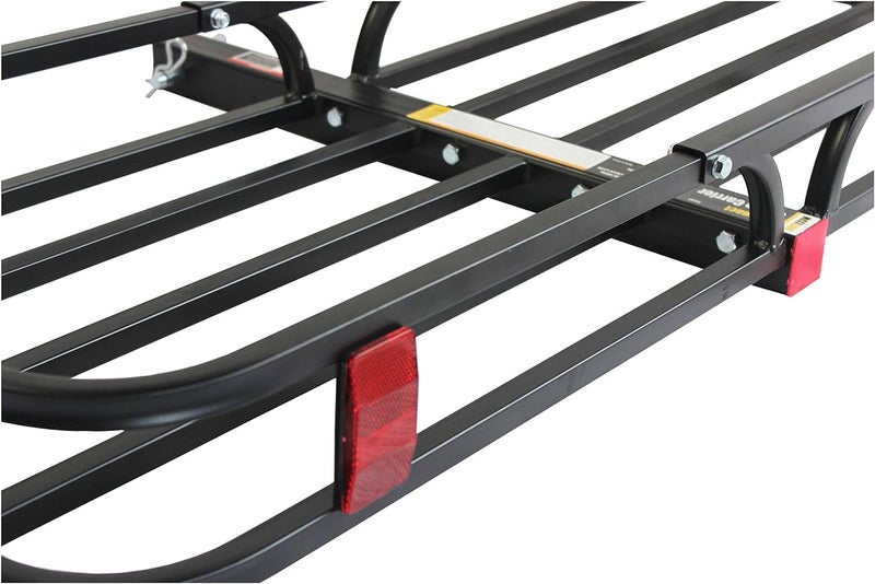 MaxxHaul 50531 53" x 19-1/2" Hitch Cargo Carrier - Trailer Hitch Mount Steel Cargo Carrier With High Side Rails For RV's, Trucks, SUV's, Vans, Cars with 2" Hitch Receiver - 500-lb Load Capacity, Black - Image 3