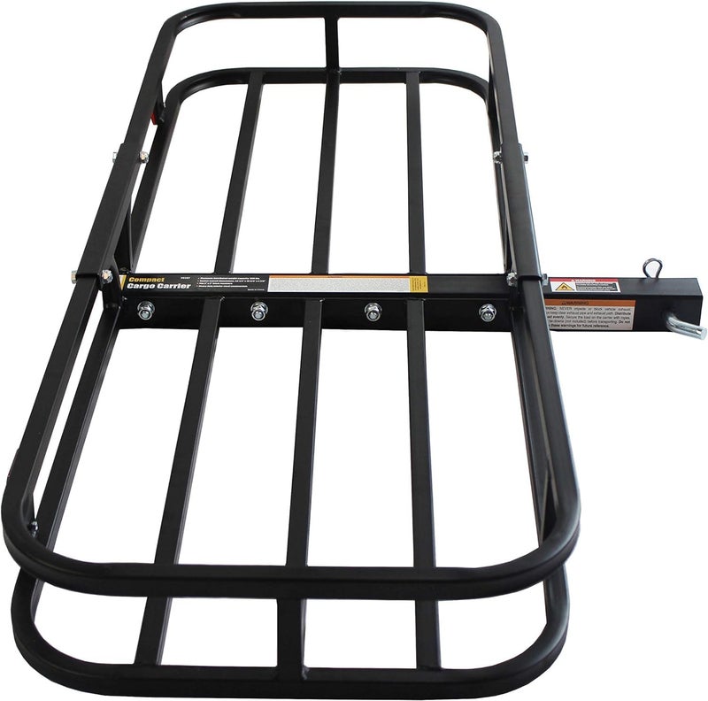 MaxxHaul 50531 53" x 19-1/2" Hitch Cargo Carrier - Trailer Hitch Mount Steel Cargo Carrier With High Side Rails For RV's, Trucks, SUV's, Vans, Cars with 2" Hitch Receiver - 500-lb Load Capacity, Black - Image 2
