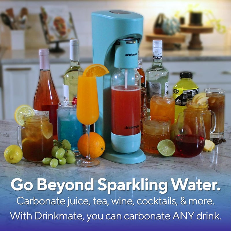 DrinkMate OmniFizz Sparkling Water and Soda Maker, Carbonates Any Drink Not Just Water, Fizzy Drink Maker, Water Carbonator, Sparkling Water Machine, x2 CO2 Cylinders Included, Royal Red - Image 3