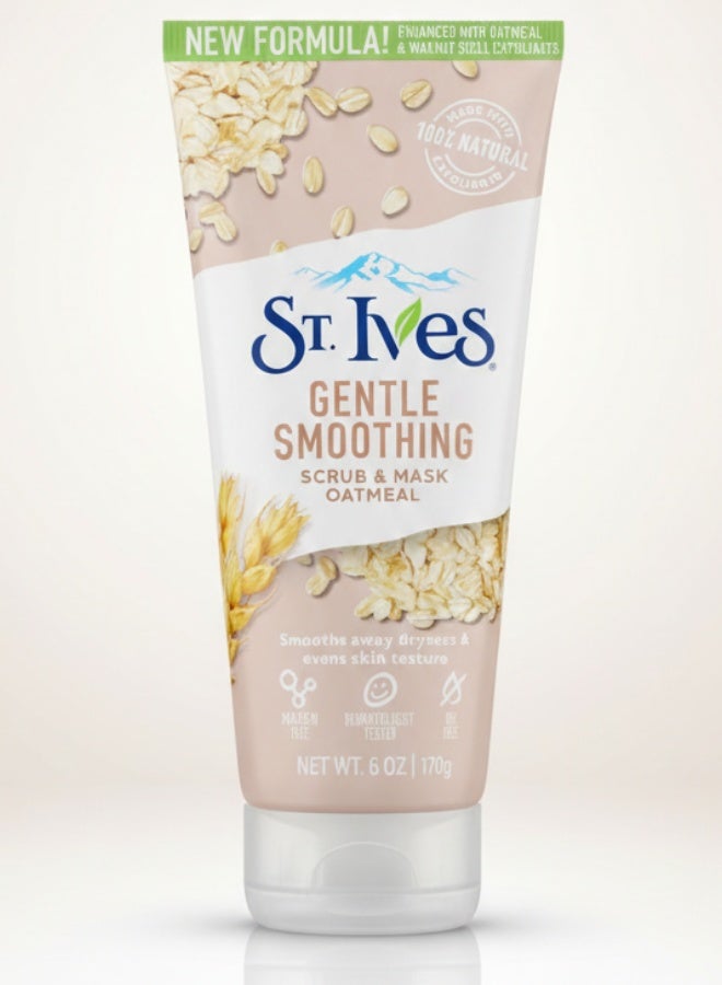 ST. Ives Gentle Smoothing Oatmeal Scrub Mask 170 g Face Exfoliating Mask Gentle Cleanser Smooth Soft Skin Care - Image 1