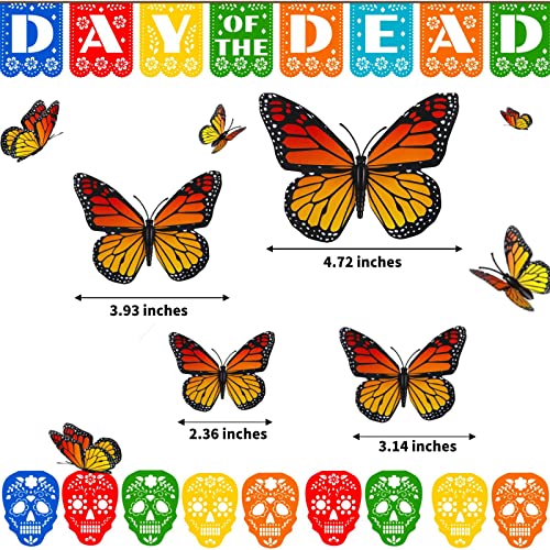BeapTcely 12 Pcs Dia De Los Muertos Monarch Butterfly Hair Clips, 4 Size 3D Simulation Butterflyr Hair Barrettes Butterfly Headwear Clips for Halloween Day of the Dead Decorations (12 Pieces) - Image 4