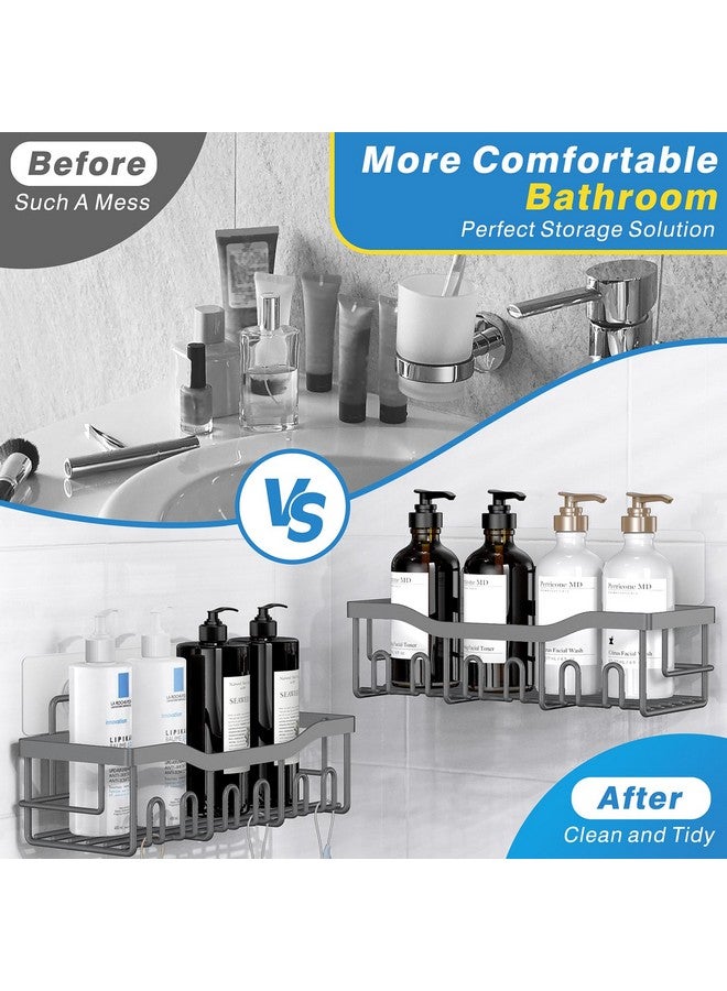 EUDELE EUDELE 5-Pack Rustproof Stainless Steel Shower Caddy - No Drill Adhesive Bathroom Organizer with Large Capacity, Spacious Shower Shelves for Inside Shower, Kitchen & Home Decor Storage  - Image 3