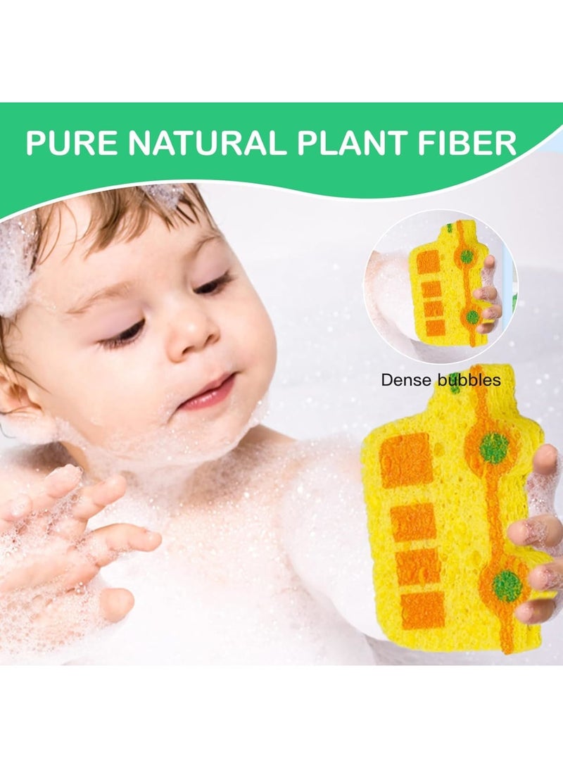 SYOSI Baby Bath Sponges, Soft and Cute Bath Sponges – Designed to Gently Cleanse Sensitive Skin for Newborn and Toddler Skin, Gentle and Safe Kids Bathing Sponge (6 PCS) - Image 4