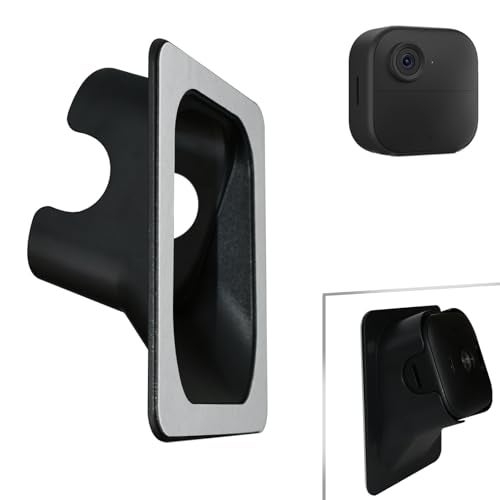 VVHOOY Window Mount Compatible with Blink Outdoor 4 Camera (4th Gen), Secured Camera Glass Wall Holder 20-Degree Angled Mount No Screws, Self-Adhesive Monitoring for Glass Windows/Doors, Black - Image 1
