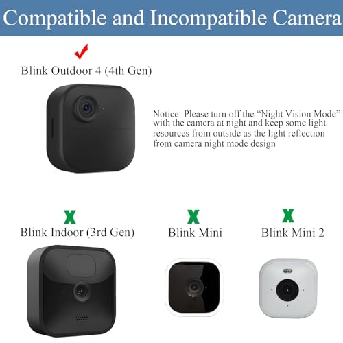 VVHOOY Window Mount Compatible with Blink Outdoor 4 Camera (4th Gen), Secured Camera Glass Wall Holder 20-Degree Angled Mount No Screws, Self-Adhesive Monitoring for Glass Windows/Doors, Black - Image 2