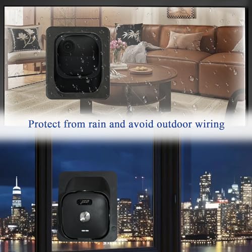 VVHOOY Window Mount Compatible with Blink Outdoor 4 Camera (4th Gen), Secured Camera Glass Wall Holder 20-Degree Angled Mount No Screws, Self-Adhesive Monitoring for Glass Windows/Doors, Black - Image 3