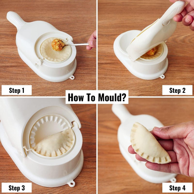 FIROFFY Firoffy 2in1 Dumpling Maker Gujiya Momos Maker Machine Skin Press Mould for Samosa Ghughra Kajjikayalu Karanji Multipurpose Kitchen Tool for Effortless Cooking Multi  - Image 5
