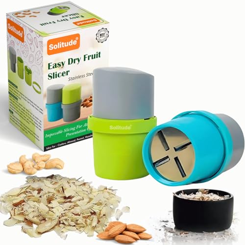 Solitude (2 Pcs) Dry Fruit Cutter, Slicer, Grinder, Chocolate Cutter and Butter Slicer with 3 in 1 Blade for Almonds, Cashews etc (Stainless Steel) - Image 1