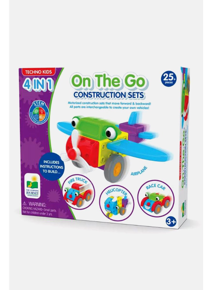 THE LEARNING JOURNEY Techno Kids 4 in 1 on the Go Construction Sets, Purple  - Image 1