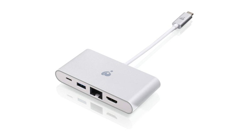 IOGEAR USB-C 4 in 1 Docking Station - 1 HDMI 4K 30Hz Out - 1 USB 3.0 5Gbps Out - Ethernet LAN Port - USB-C 60W Pass Through - Mac Win - GUH3C3PD - Image 1