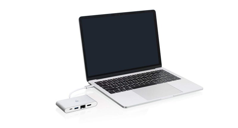 IOGEAR USB-C 4 in 1 Docking Station - 1 HDMI 4K 30Hz Out - 1 USB 3.0 5Gbps Out - Ethernet LAN Port - USB-C 60W Pass Through - Mac Win - GUH3C3PD - Image 3