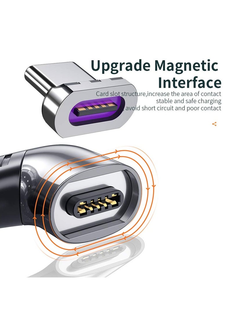 سانموجيد محول مغناطيسي USB C بقدرة 120 واط (2 عبوة) محول مغناطيسي USB C بزاوية 90 درجة بزاوية قائمة USB C، يدعم الشحن السريع بقدرة 100 واط PD، ونقل البيانات بسرعة 480 ميجابت في الثانية، متوافق مع MacBook Pro Air والمزيد من الأجهزة من النوع C - Image 4