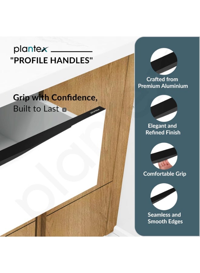 Plantex Profile Handle for Kitchen Cabinet/34 Inch Aluminium Drawer Profile Handle/Wardrobe Pull Handle for Home/Office/Hotel - Pack of 3 (Black) - Image 3