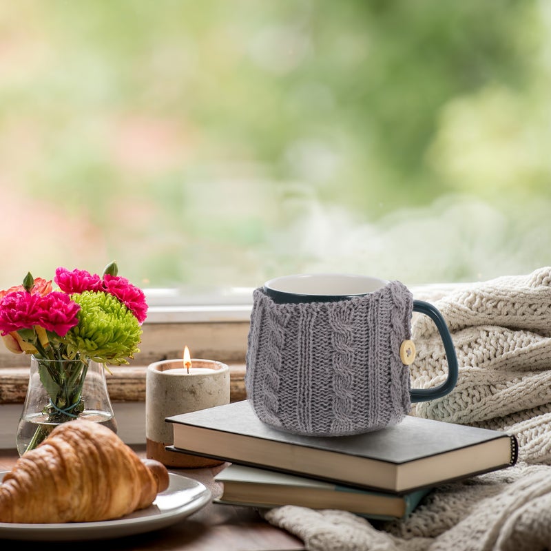 Cup Cover, Reusable Insulated Sleeve for Coffee Mugs and Tea Cups, Knitted Design - Image 5