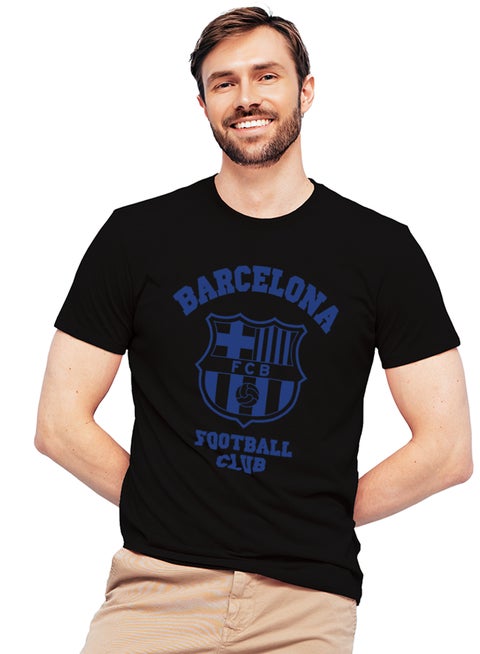 عالم الموضة تيشرت قطن بطباعة عالية الجودة بتصميم نادي برشلونة