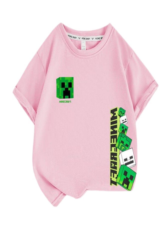 Minecraft Unisex Short Sleeve Stylish Top TShirt cotton Tee for Boys Girls Kid Children - Image 1