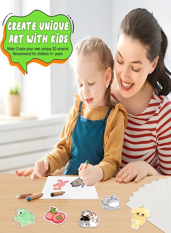 OFNMY 225PCS Printable Shrinky Dink Sheets Keychains Kit with 25 Printable Shrink Plastic Sheets and 200 Accessories for Inkjet Printer Kids DIY Crafts and Mothers Day Gifts Ornament 8.3x5.8in/21x14.8cm - Image 4