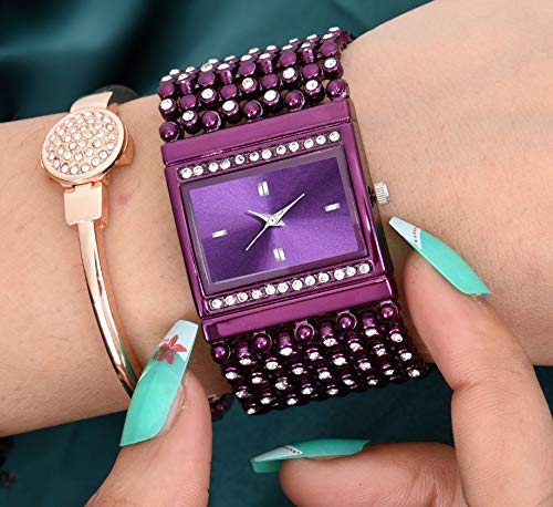 CLOUDWOOD Analogue Purple Dial Bracelet Watch for Women's & Girl's -WCL-113 (Purple) - Image 4