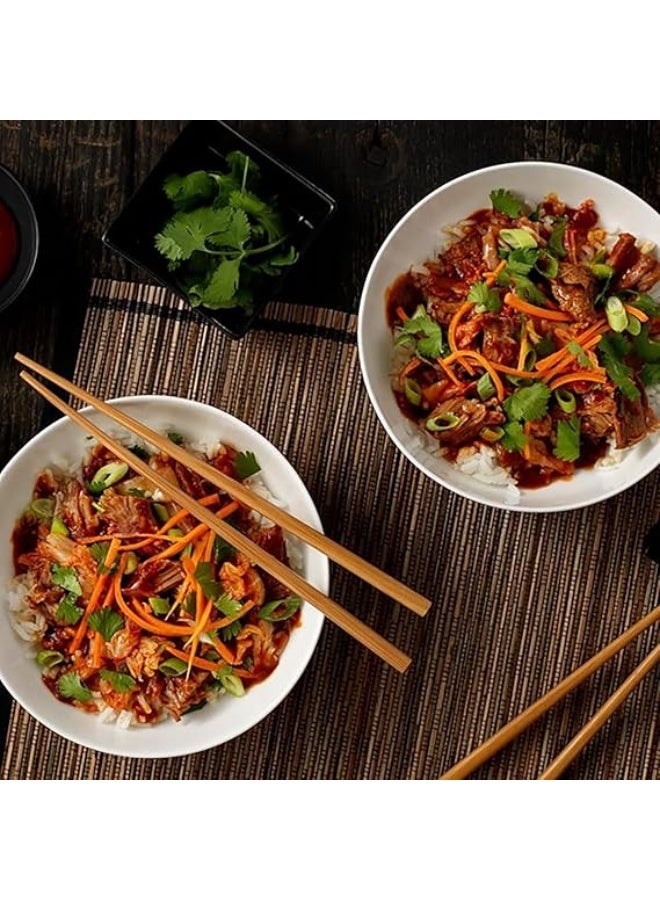 10 Pairs of Reusable Soft Bamboo Chopsticks - Long, Lightweight Winter Chopsticks for Sushi, Rice Noodles, and Asian Dishes. Ceramic Tableware - Image 1