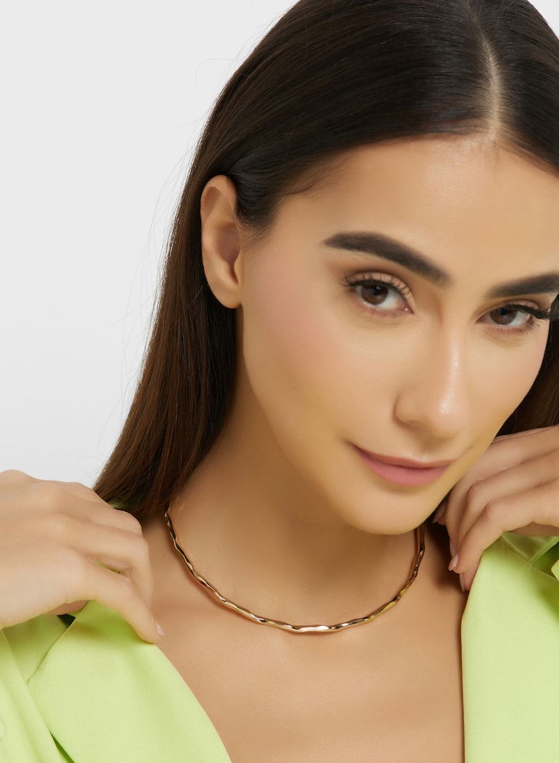 Ginger Hammered Choker Necklace - Image 3