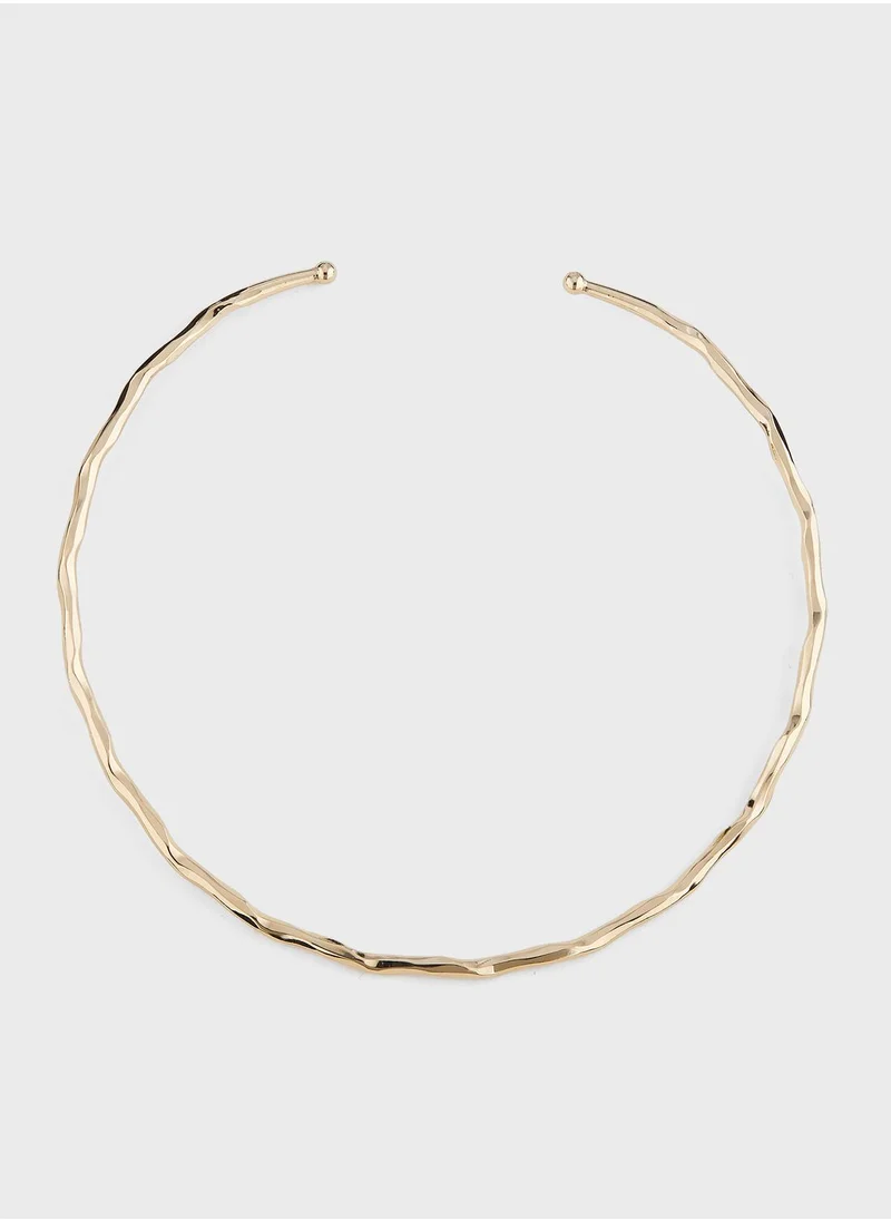 Ginger Hammered Choker Necklace