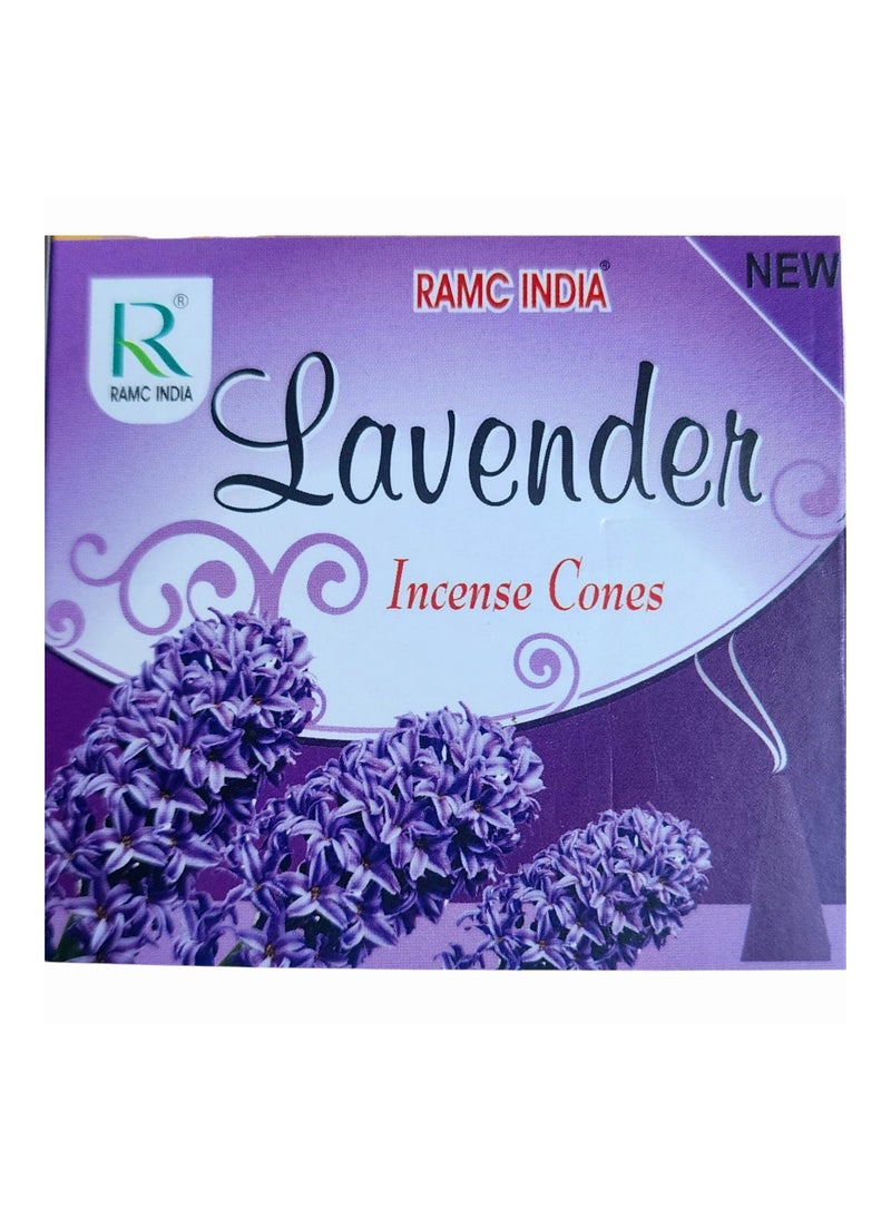 Ramc India Lavender Incense Cones| Aromatherapy | Dhoop Batti | Devotional Dhoop Cones for Pooja, Home, Rituals, Special Occasions, Aromatherapy and Meditation 