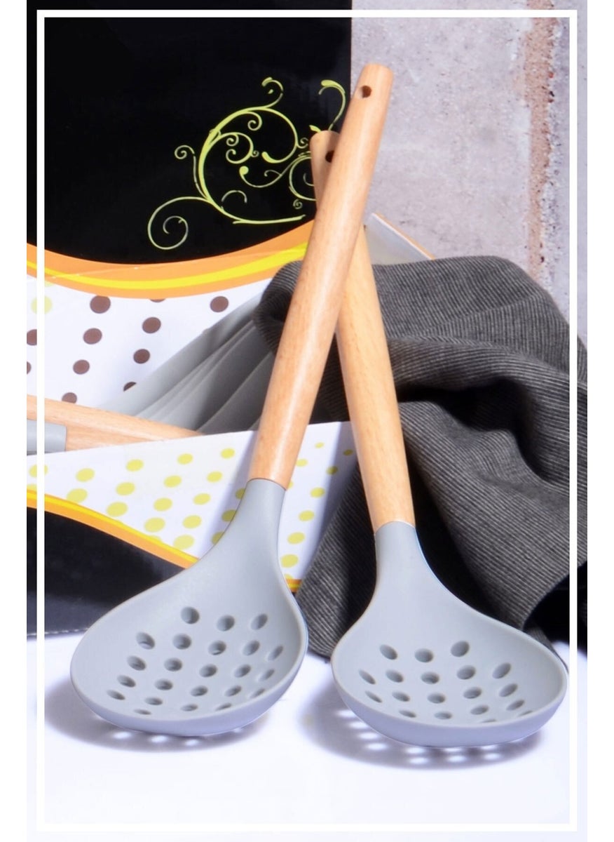 Hazarpazar Bamboo Silicone Colander - Smoked 