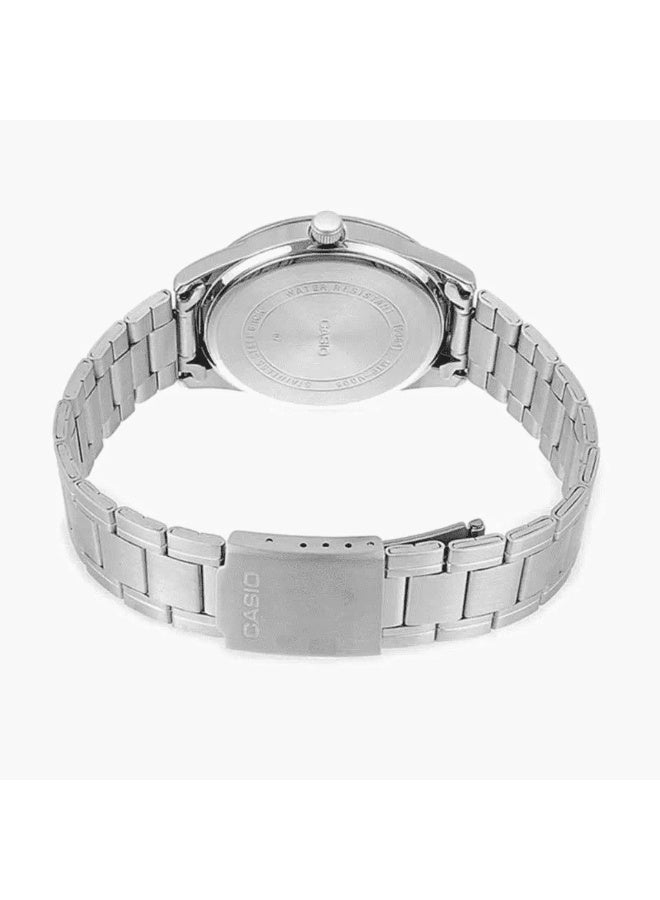 كاسيو ساعة كاسيو للرجال - MTP-V004D-1CUDF مينا سوداء وسوار فضي - Image 3