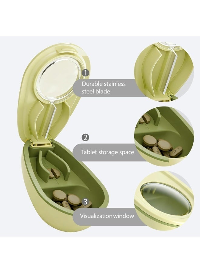 Tablet Cutter Pill Splitter – Avocado Design for Half and Quarter Doses, Non-Slip and Portable for Medicine Cabinets - Image 3
