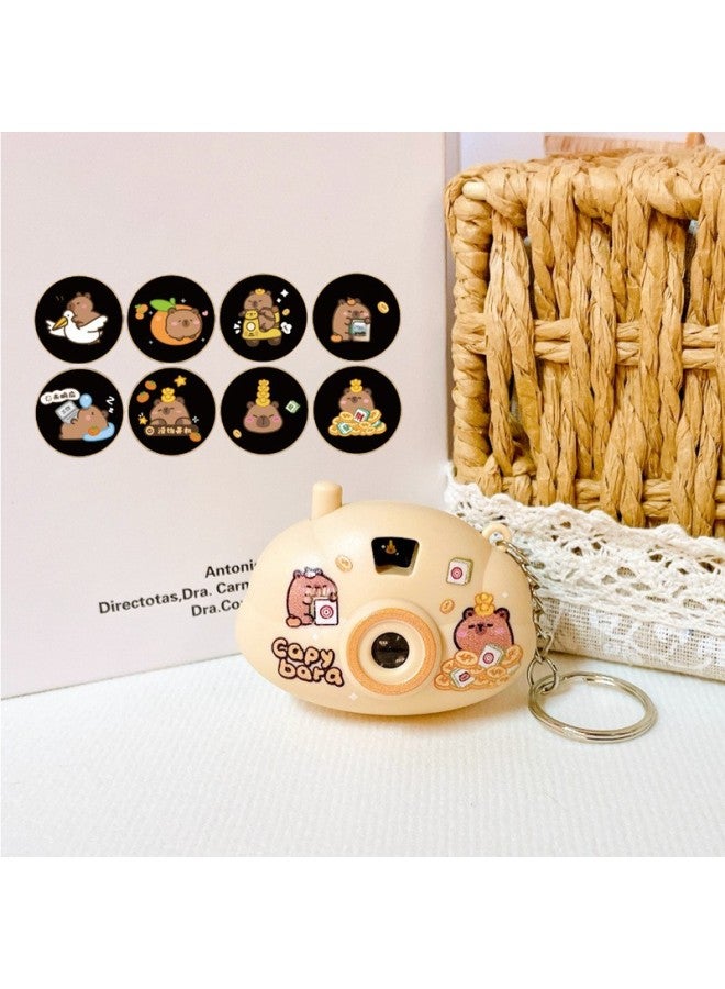 Cartoon Card Pibala Mini Camera Keychain Slide Light Projector Capybara Toy Pendant Wholesale-Color:Cloud Camera  - Image 1