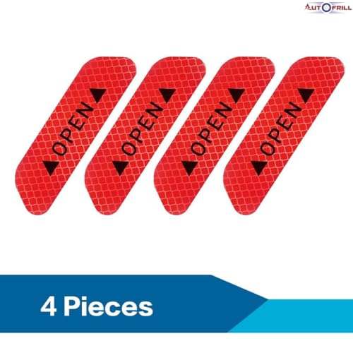 Autofrill Car Door Night Visibility Warning Reflective Open Sign Tape Car Reflective Stickers Universal Compatible for All Vehicles (Red) - Image 2