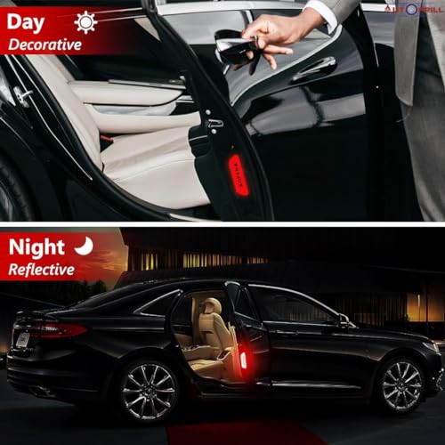 Autofrill Car Door Night Visibility Warning Reflective Open Sign Tape Car Reflective Stickers Universal Compatible for All Vehicles (Red) - Image 4