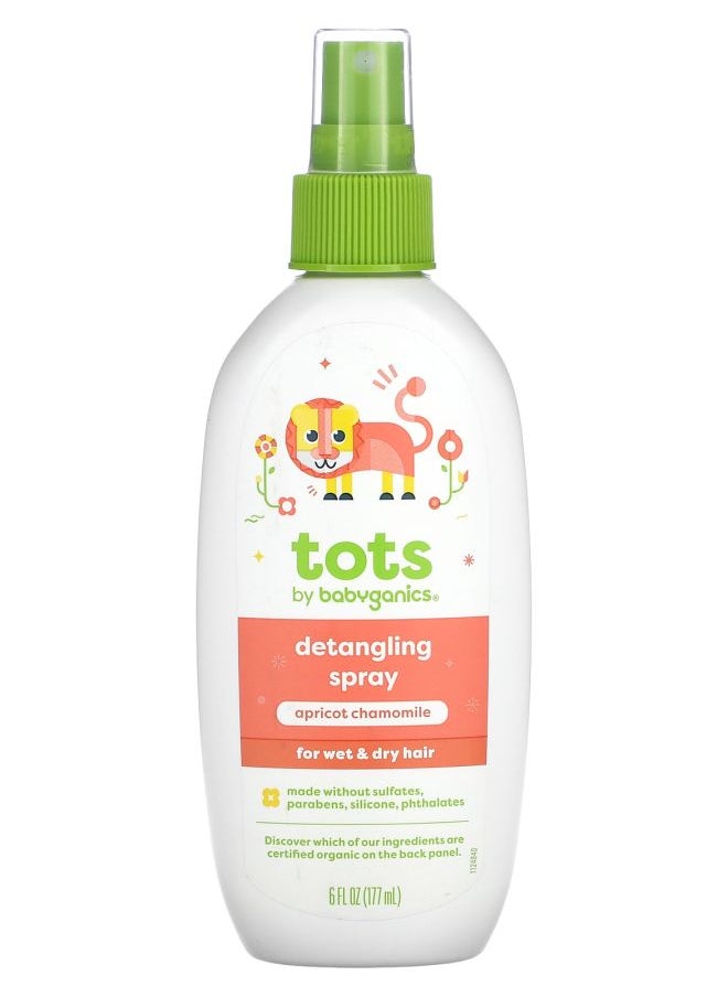 Babyganics Tots Detangling Spray Apricot Chamomile 6 fl oz (177 ml) 
