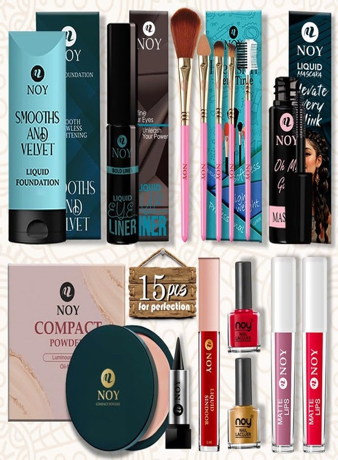 NOY Glam Makeup Combo For Women Ideal For Beginners Gift Ready Set For Girls - Image 1