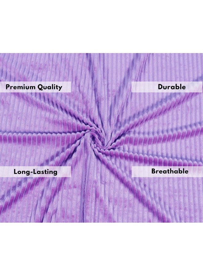 RD TREND 190 GSM Flannel Elastic Warm bedsheets for Winter King Fitted Size (78x72x8 Inches) with 2 Pillow Cover Size (18x28 Inches) Color- Lavender,Striped - Image 3