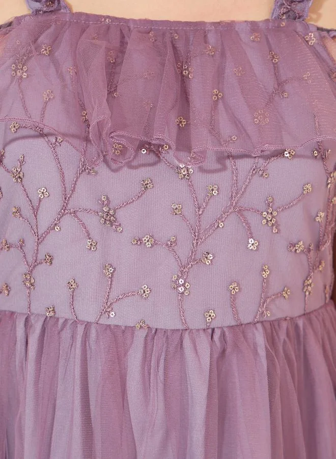 Styli Tiered Tulle Dress