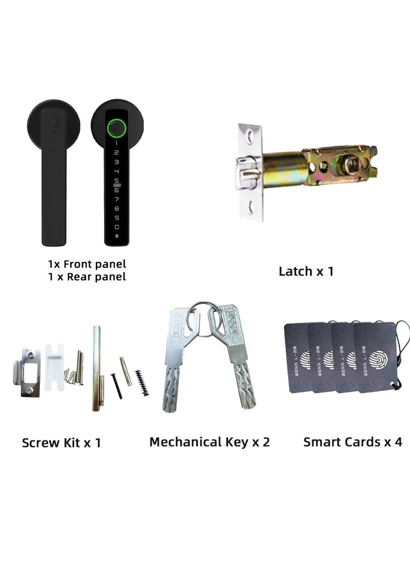 Smart Door Lock with Tuya APP Control and Multiple Unlock Methods - Compatible with Fingerprint, Password, Bluetooth, IC Card