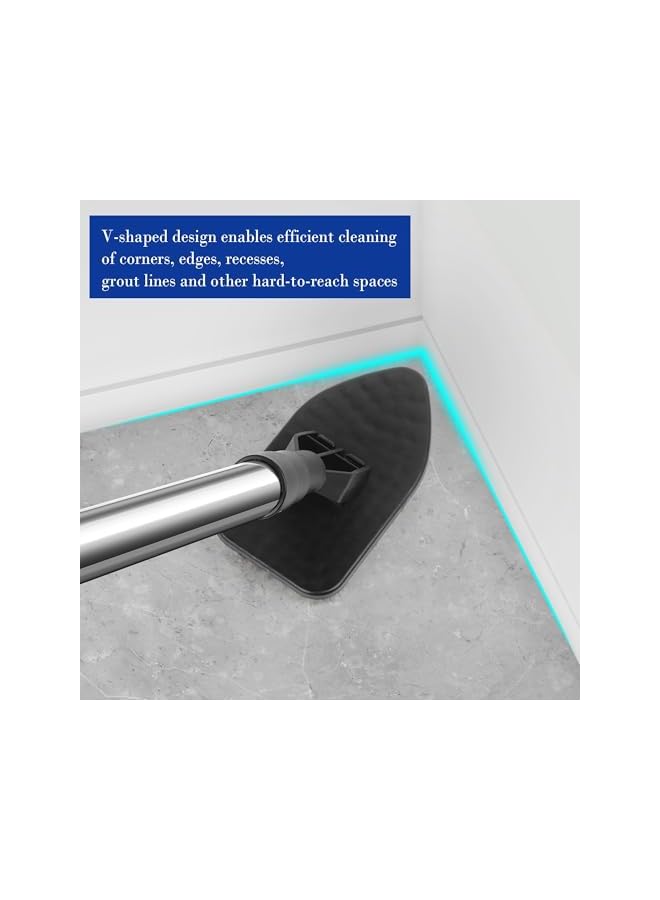 PROMASS Tub Tile Scrubber Brush 2 in 1 Scrub Cleaning Brush with Long Handle 47" Adjustable Telescopic Pole Stiff Bristles Scouring Pads for Cleaning Bathroom Kitchen Toilet Shower Wall Sink Non-Scratch - Image 5