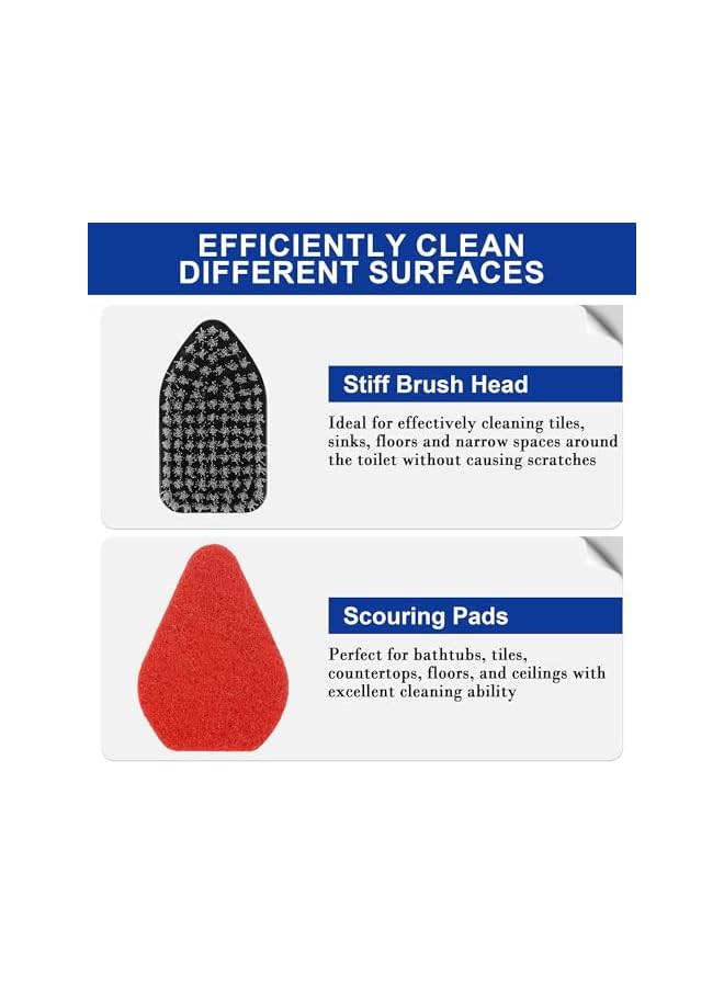 PROMASS Tub Tile Scrubber Brush 2 in 1 Scrub Cleaning Brush with Long Handle 47" Adjustable Telescopic Pole Stiff Bristles Scouring Pads for Cleaning Bathroom Kitchen Toilet Shower Wall Sink Non-Scratch - Image 4