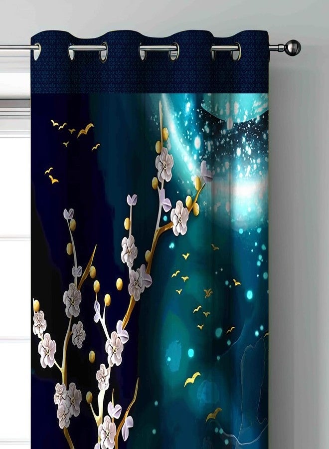 HomeBrew Teal Deer Curtain||7feet|| Set of 1pc|| Digital Print Door Curtain||Deer Print - Image 2