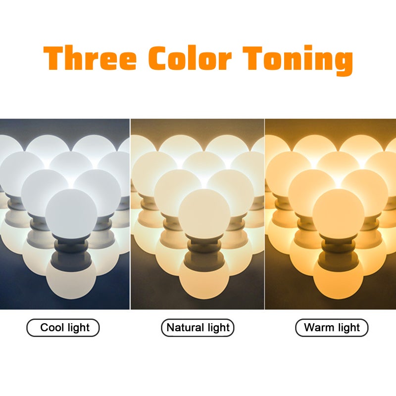 LED Mirror Light 6 Bulbs USB Powered with Three Color Temperatures - Infinite Dimming Easy to Install for Makeup Tables Bathrooms - Image 2