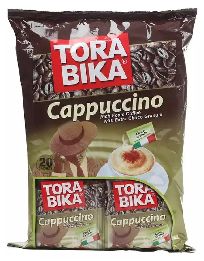 Tora Bika Cappuccino Rich Foam Coffee with Extra Choco Granule- 20 Sachet Pack - Image 1