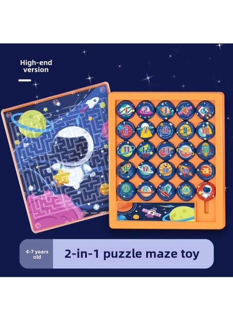 Digital Huarong Road Maze Intellectual Fun Desktop Game Machine 3D Maze Unlock Toy-Color:Huarong Road Maze Level 5-Space