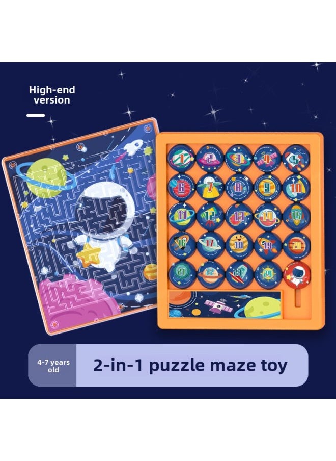 Generic - Digital Huarong Road Maze Intellectual Fun Desktop Game Machine 3D Maze Unlock Toy-Color:Huarong Road Maze Level 5-Space - Image 1
