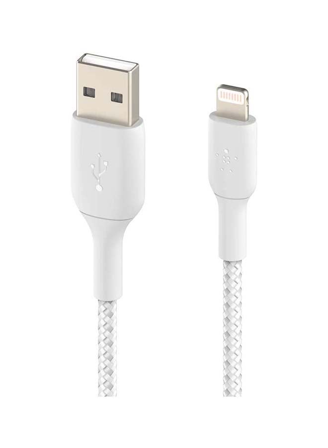 بيلكين كابل لايتنينج مضفر (كابل بوست تشارج لايتنينج إلى USB لأجهزة آيفون وآي باد وآيربودز) معتمد من MFi بطول 1 متر أبيض - Image 2