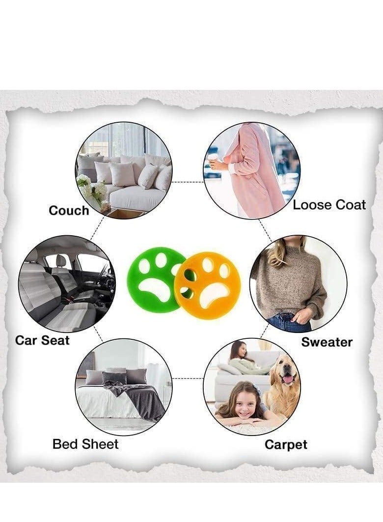 مزيل شعر الحيوانات الأليفة أداة تجميع الفراء لغسيل الملابس والسجاد والمفروشات، مزيل شعر الحيوانات الأليفة متوفر للاستخدام في الغسالة، مزيل الوبر القابل لإعادة الاستخدام للكلاب والقطط 4 قطع - Image 4