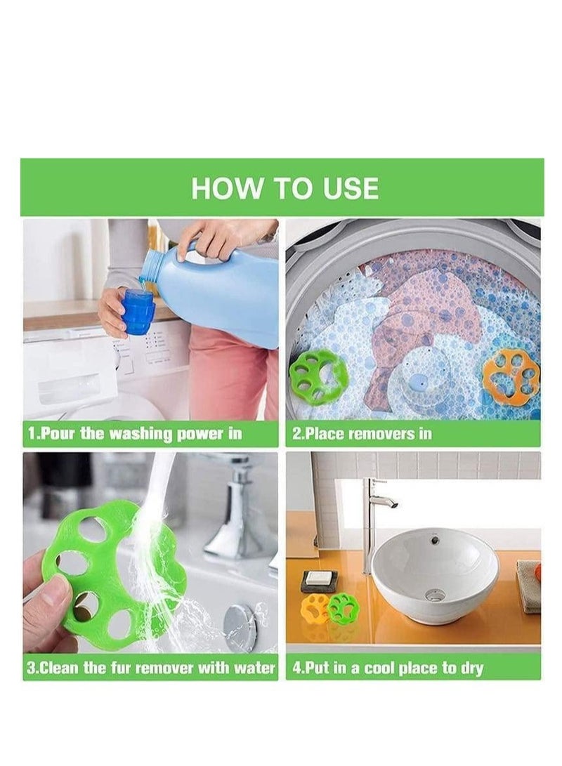 مزيل شعر الحيوانات الأليفة أداة تجميع الفراء لغسيل الملابس والسجاد والمفروشات، مزيل شعر الحيوانات الأليفة متوفر للاستخدام في الغسالة، مزيل الوبر القابل لإعادة الاستخدام للكلاب والقطط 4 قطع - Image 3