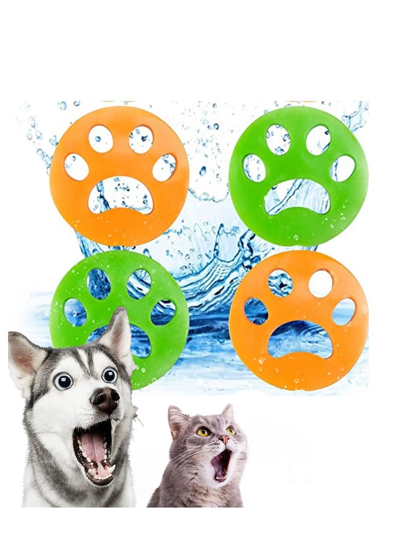 مزيل شعر الحيوانات الأليفة أداة تجميع الفراء لغسيل الملابس والسجاد والمفروشات، مزيل شعر الحيوانات الأليفة متوفر للاستخدام في الغسالة، مزيل الوبر القابل لإعادة الاستخدام للكلاب والقطط 4 قطع - Image 1